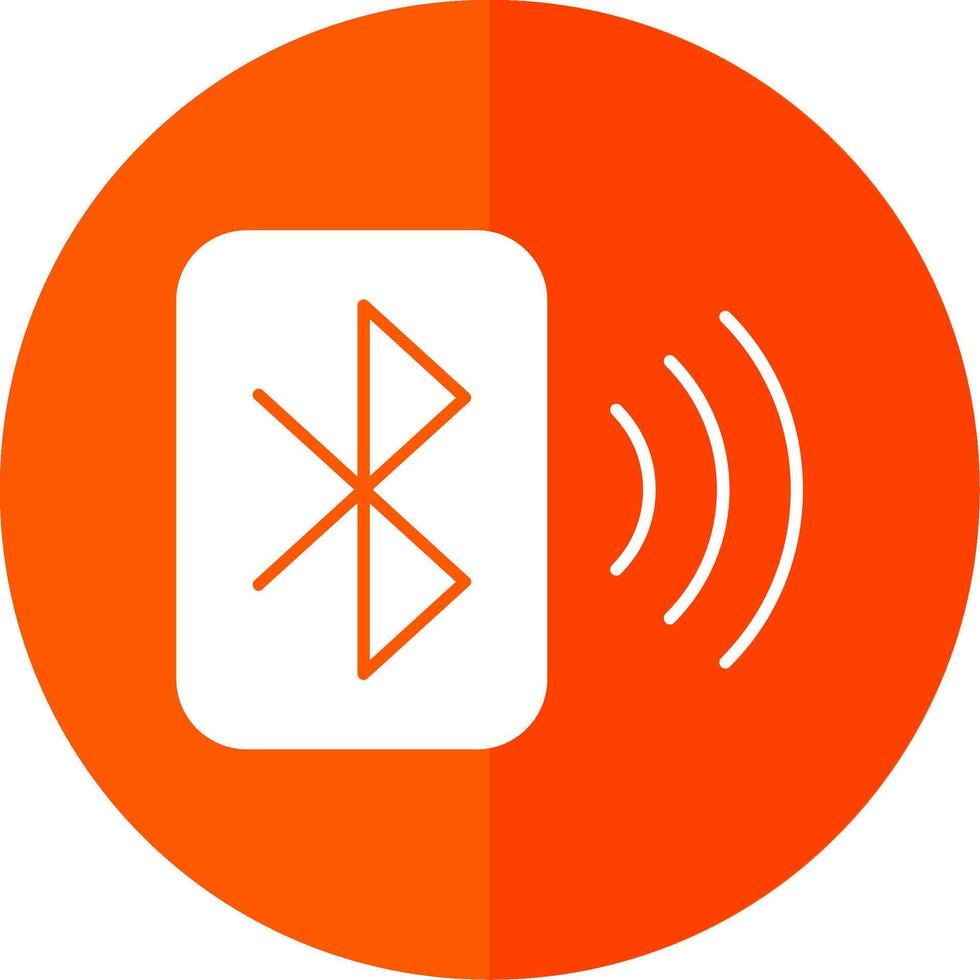 Bluetooth Glyph Red Circle Icon vector