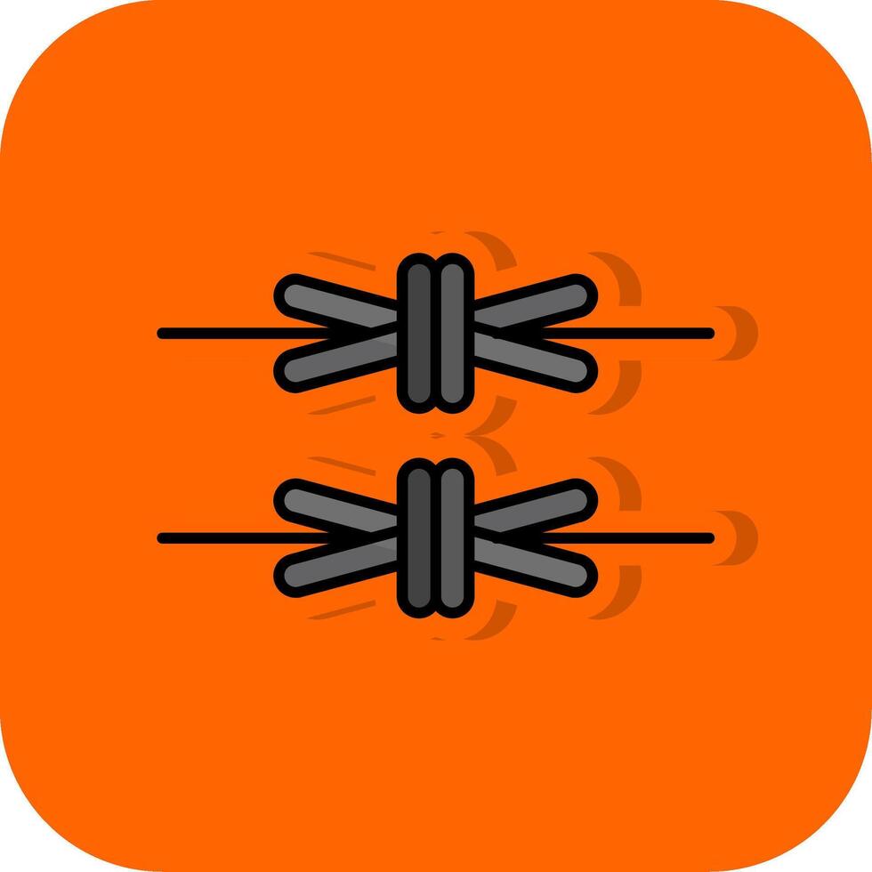 Barbed Wire Filled Orange background Icon vector