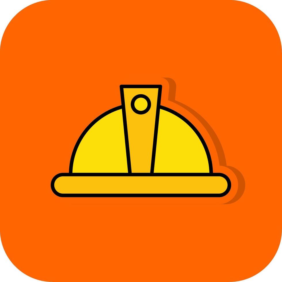 Helmet Filled Orange background Icon vector