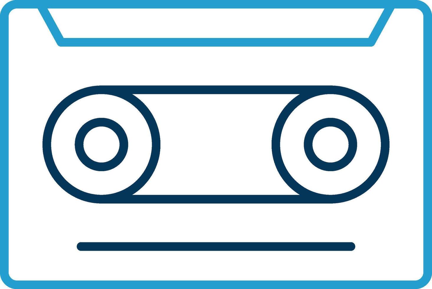 Cassette Line Blue Two Color Icon vector