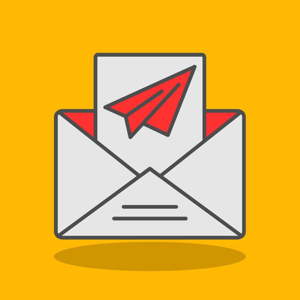 Paper Plane Filled Shadow Icon vector