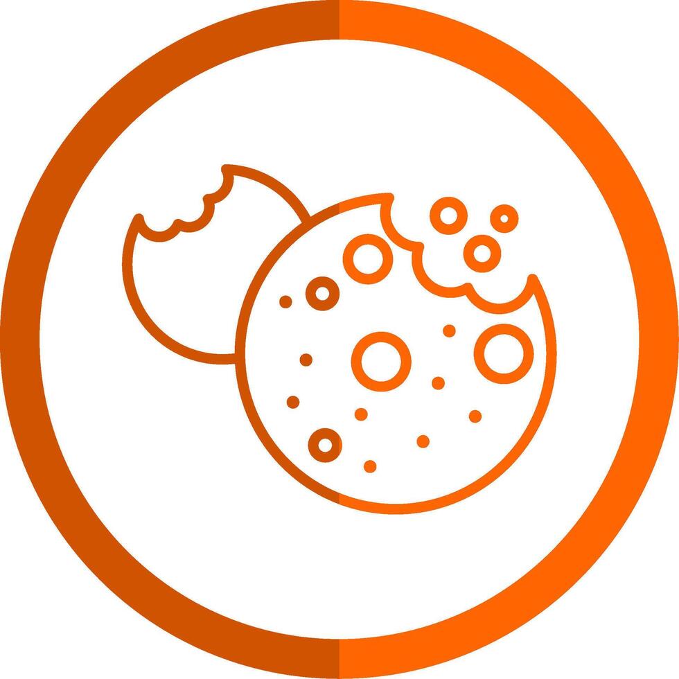 Cookies Line Orange Circle Icon vector