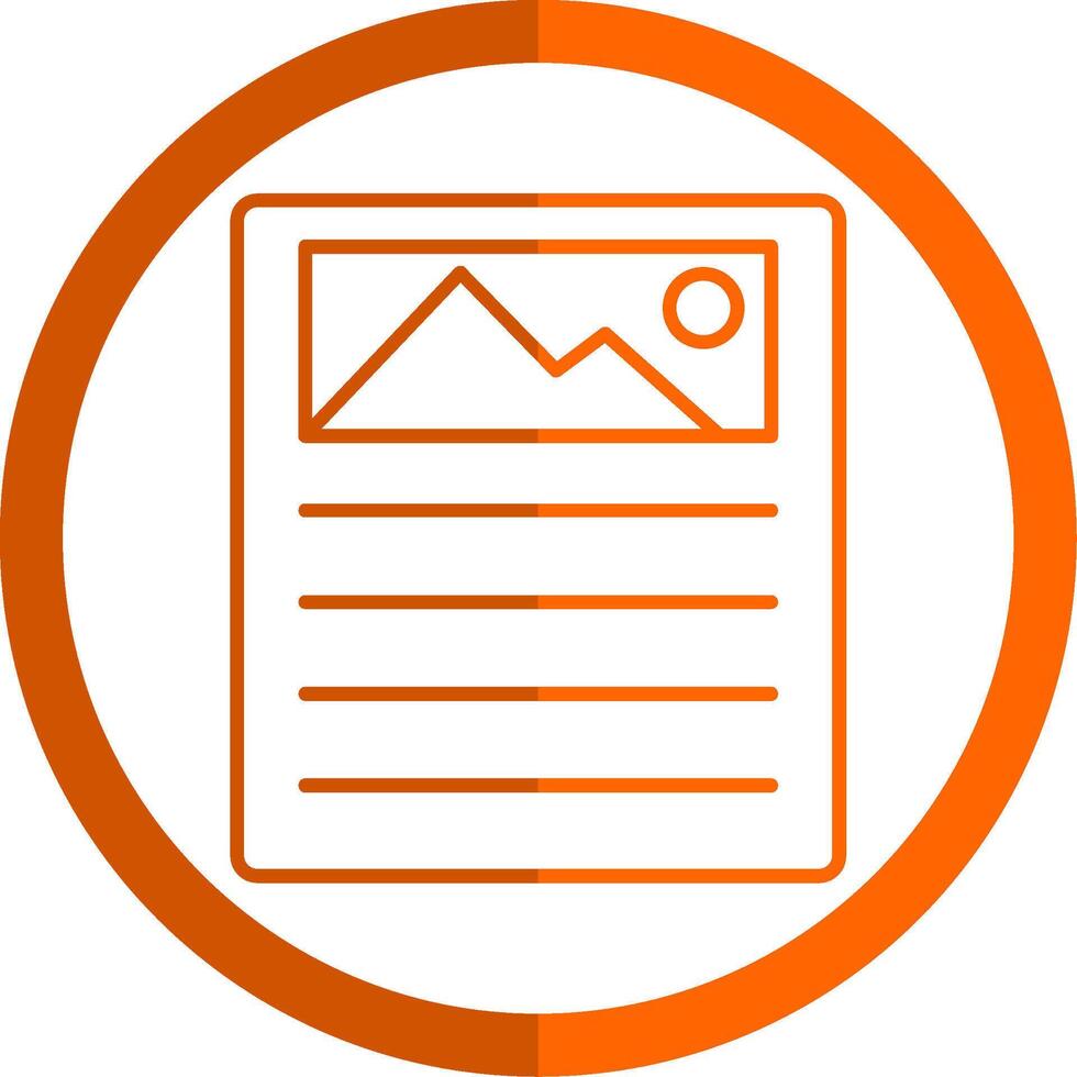 News Paper Line Orange Circle Icon vector