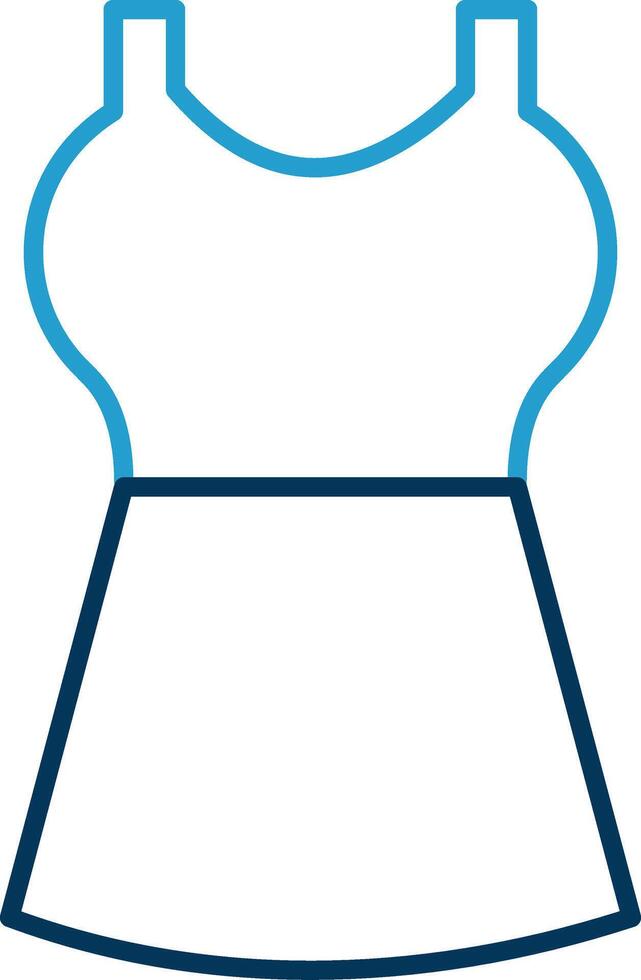 Dress Line Blue Two Color Icon vector