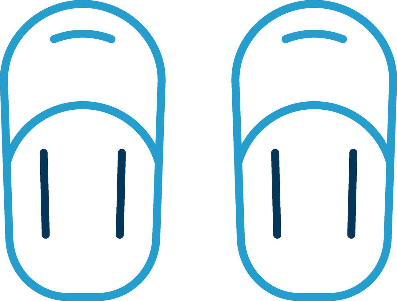 sandalia línea azul dos color icono vector