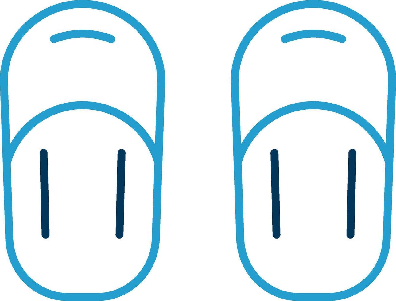 Sandal Line Blue Two Color Icon vector