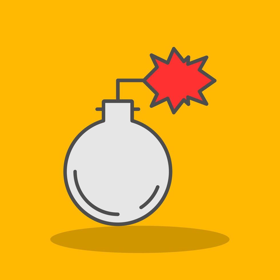 Bomb Filled Shadow Icon vector