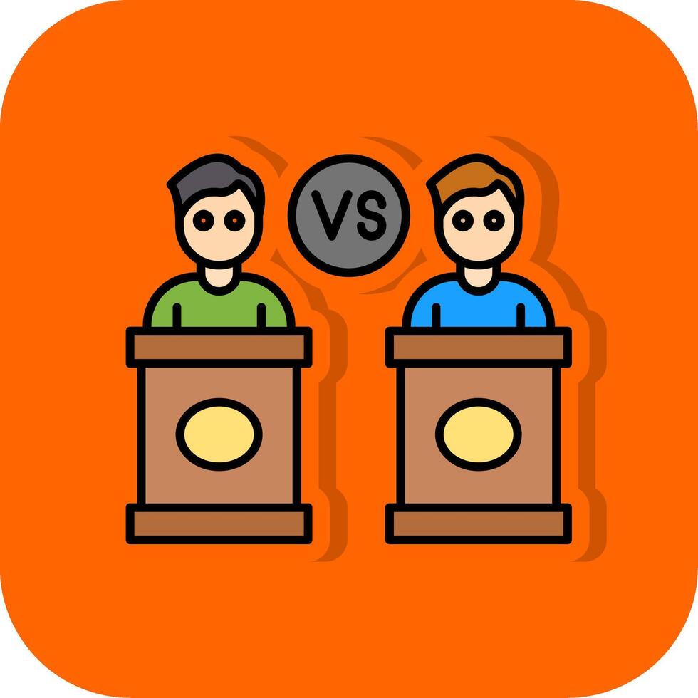 debate lleno naranja antecedentes icono vector