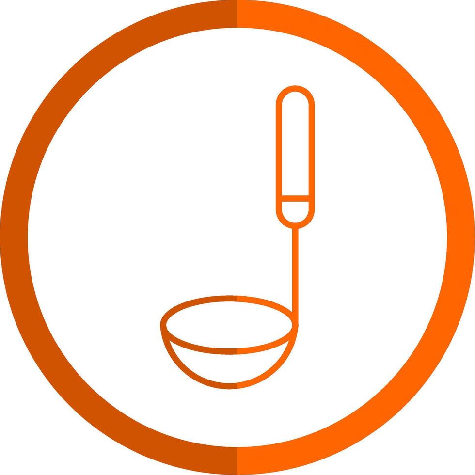 Ladle Line Orange Circle Icon vector