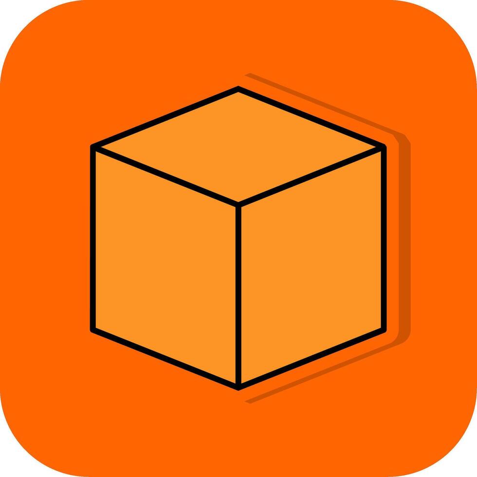 3D Design Filled Orange background Icon Filled Orange background Icon vector