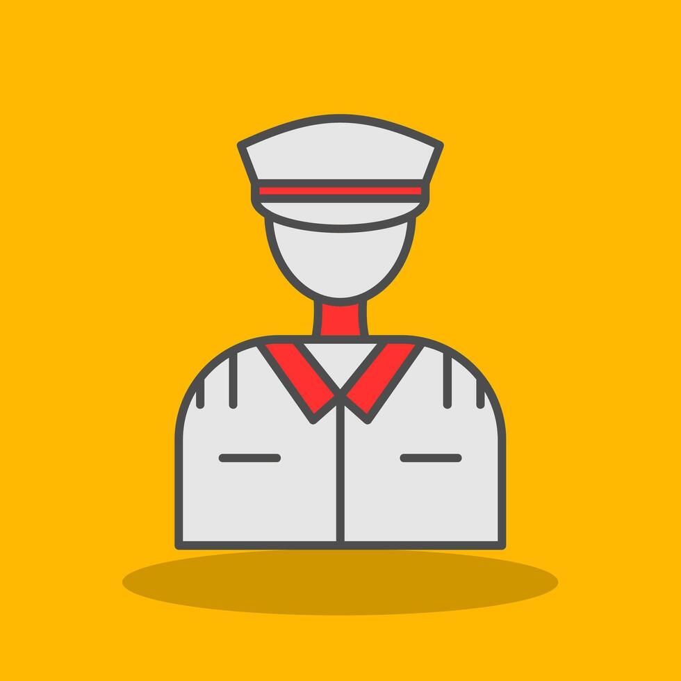 Pilot Filled Shadow Icon vector