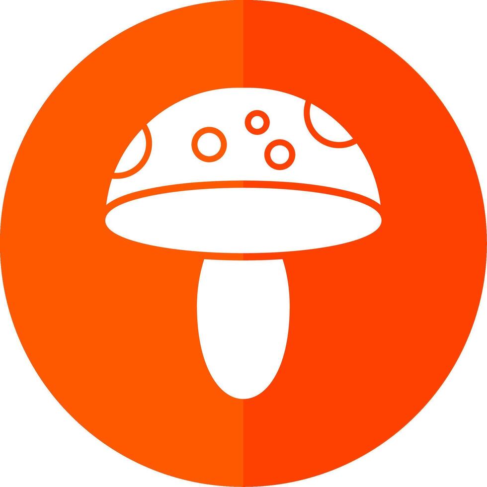 Mushroom Glyph Red Circle Icon vector