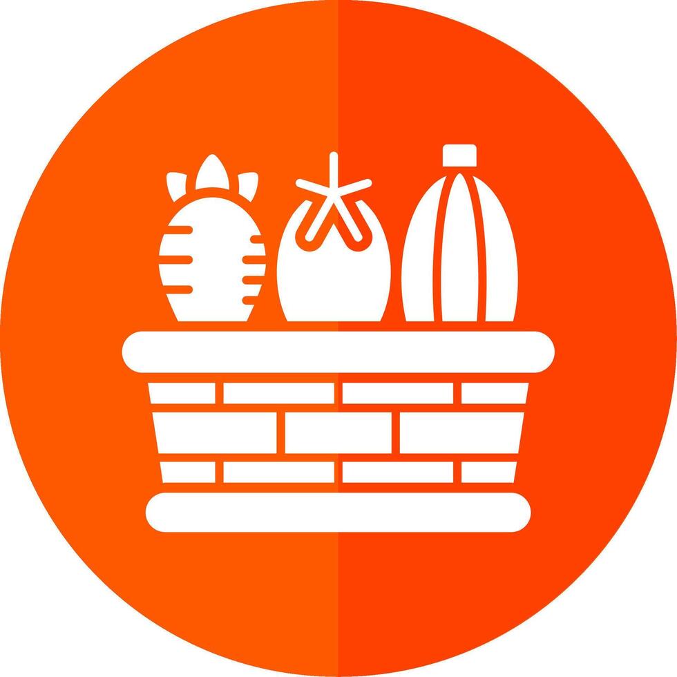 Vegetable Basket Glyph Red Circle Icon vector