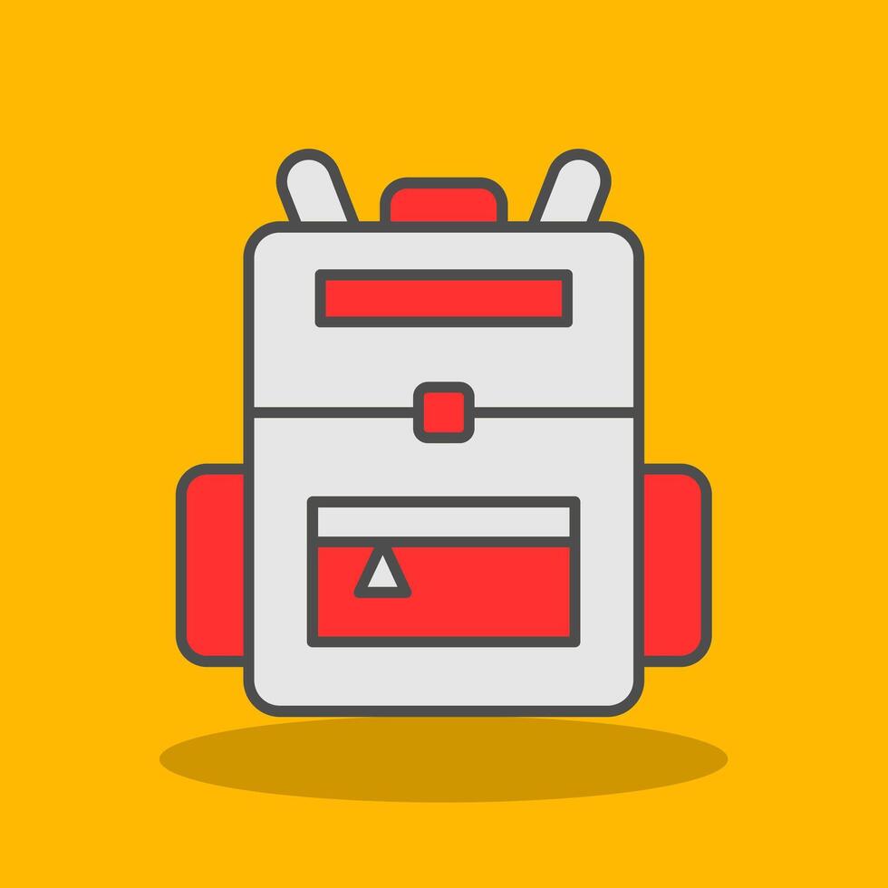 Backpack Filled Shadow Icon vector