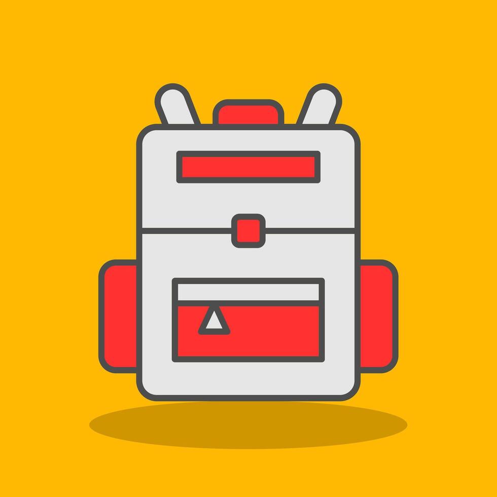 Backpack Filled Shadow Icon vector