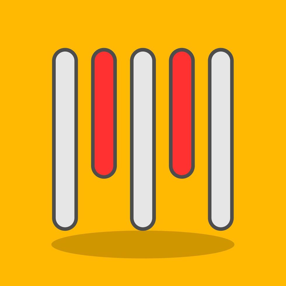 Vertical Align Top Filled Shadow Icon vector