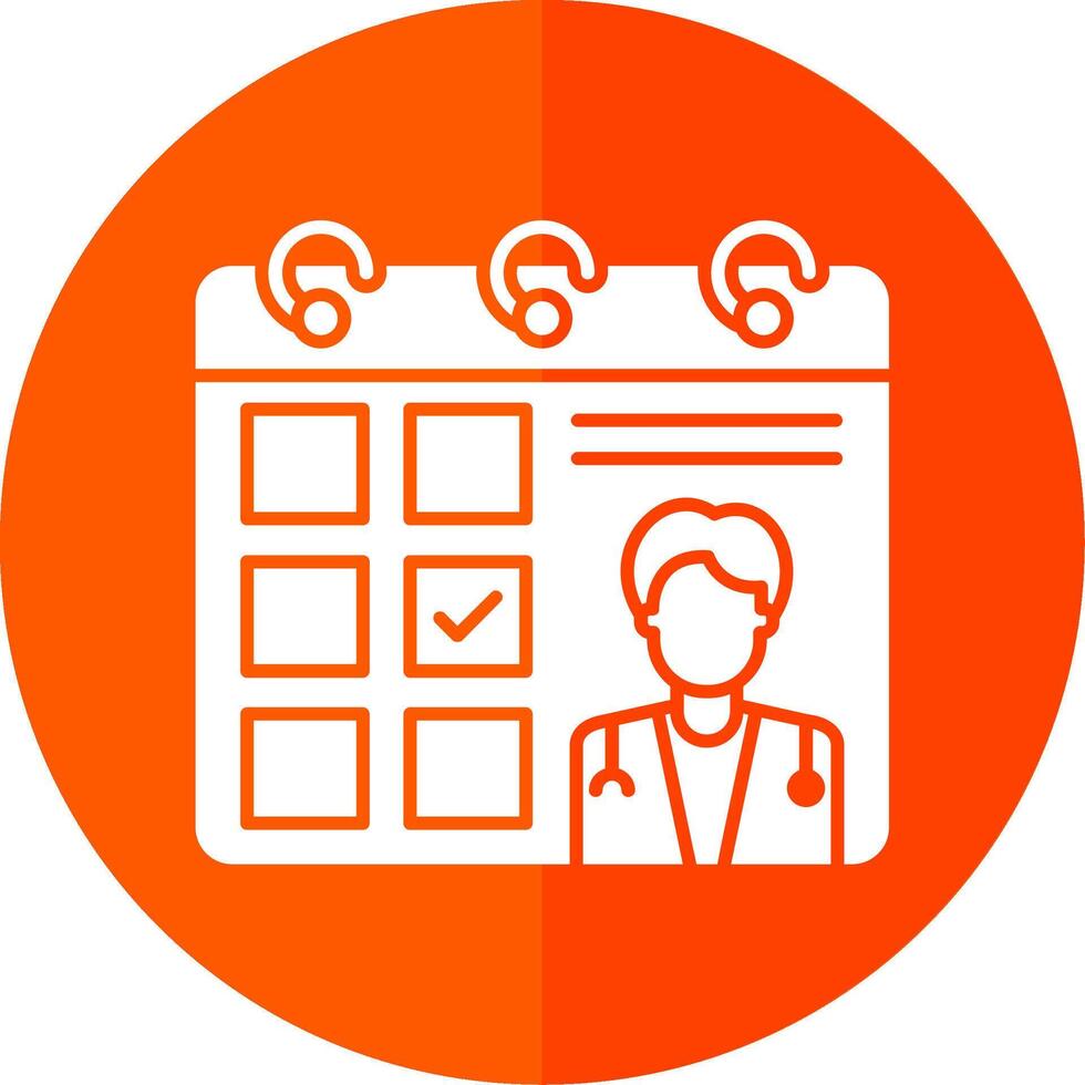 Doctor Visit Day Glyph Red Circle Icon vector