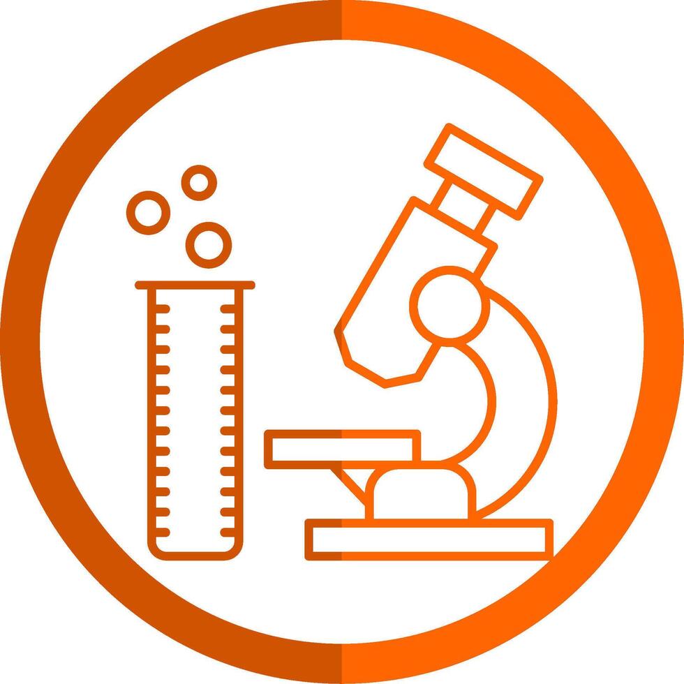 Laboratory Line Orange Circle Icon vector
