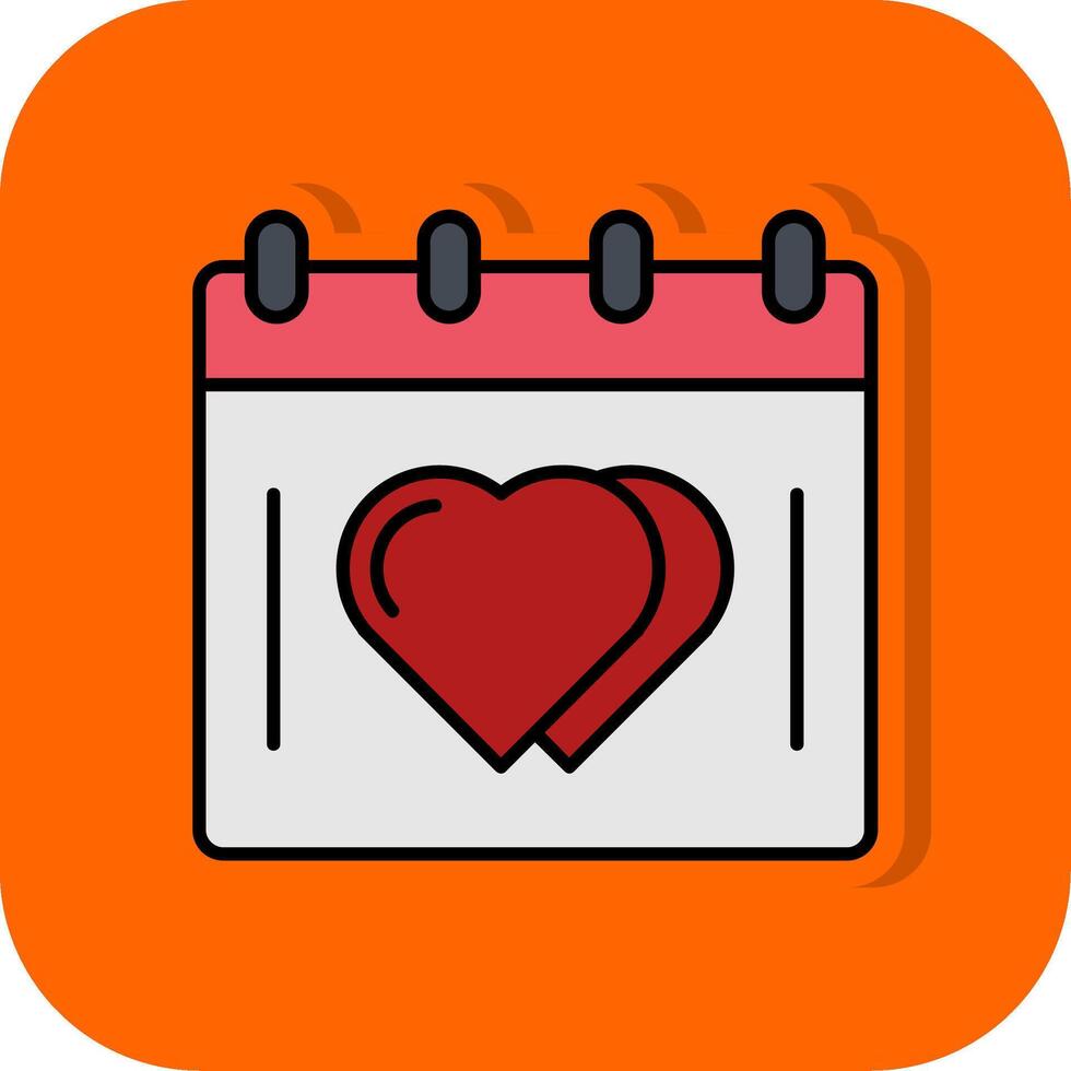 Wedding Day Filled Orange background Icon vector