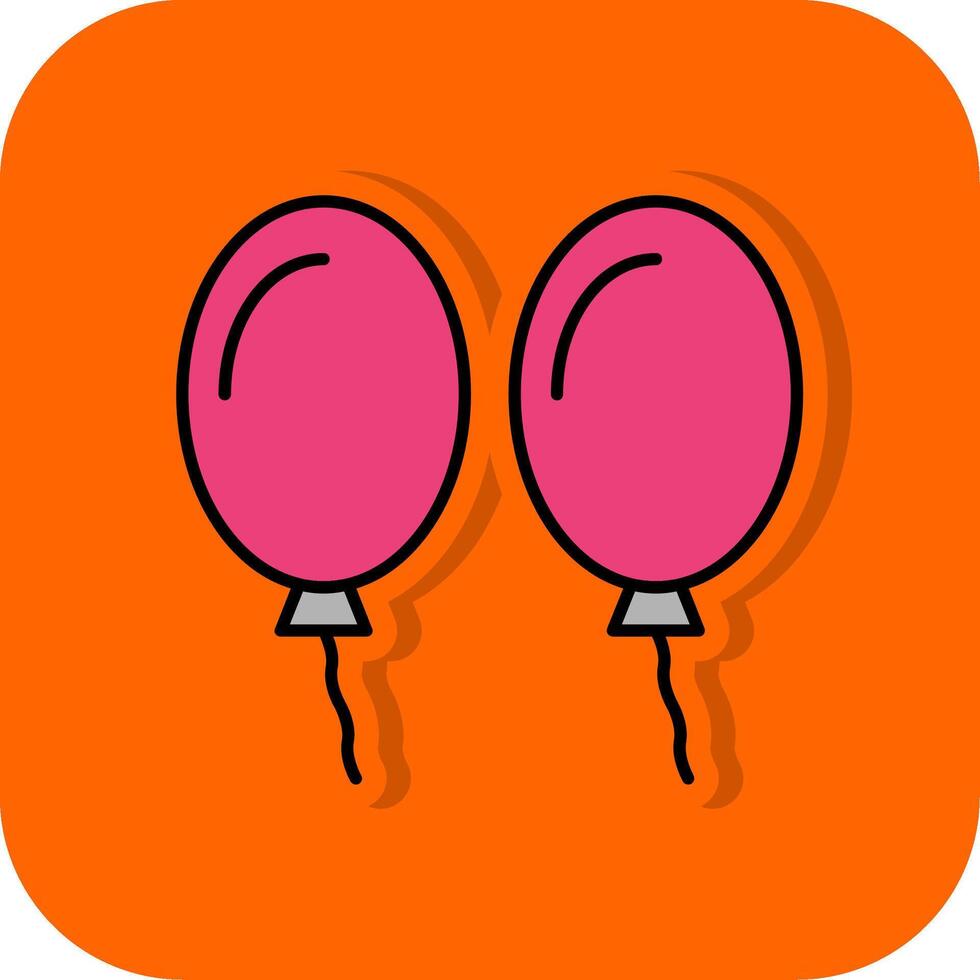 Balloons Filled Orange background Icon vector