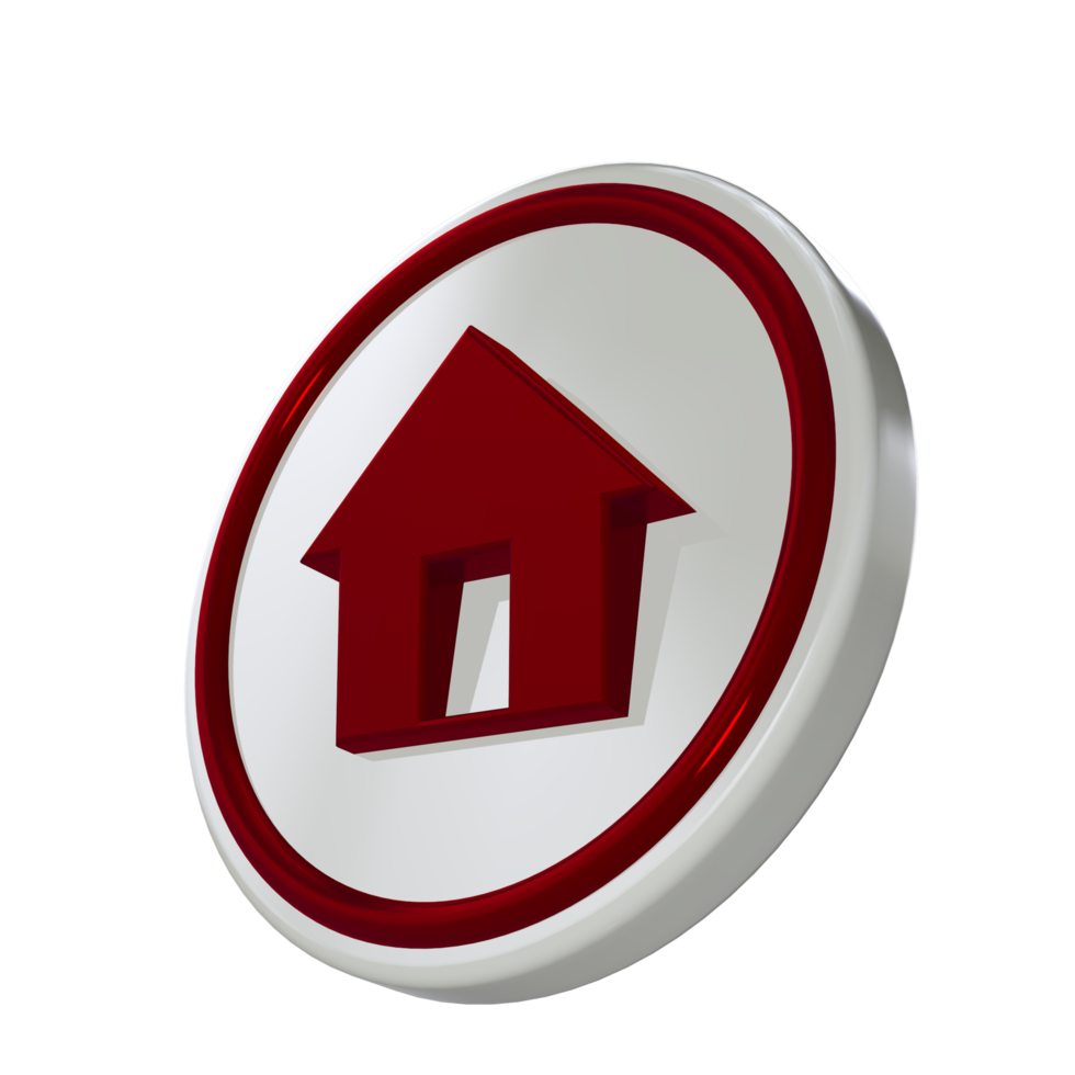Home icon with red material png