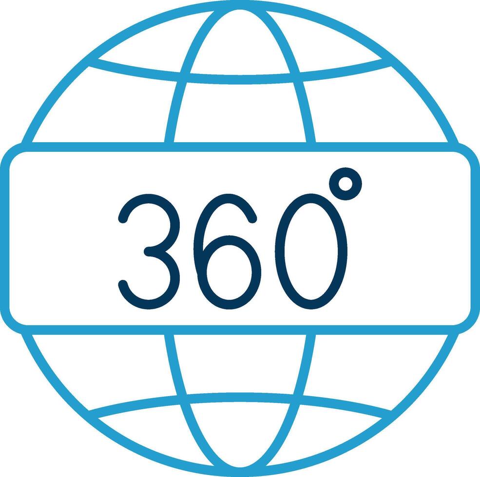 360 View Line Blue Two Color Icon vector