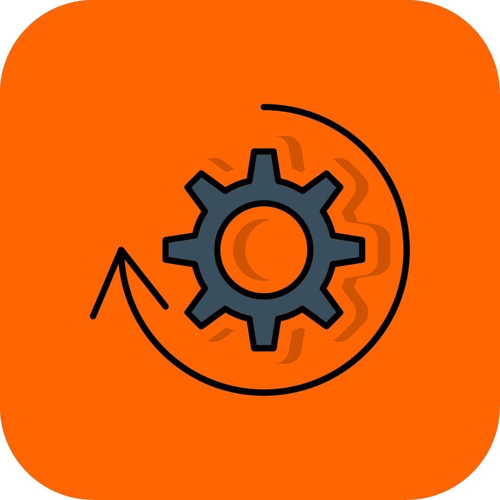 proceso lleno naranja antecedentes icono vector