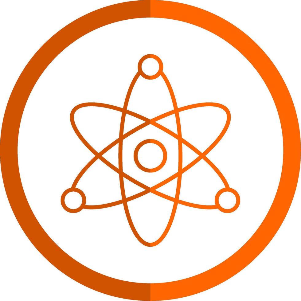 Atom Line Orange Circle Icon vector