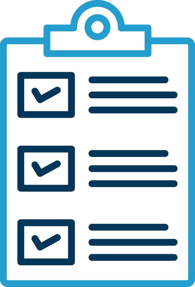 Shopping List Line Blue Two Color Icon vector