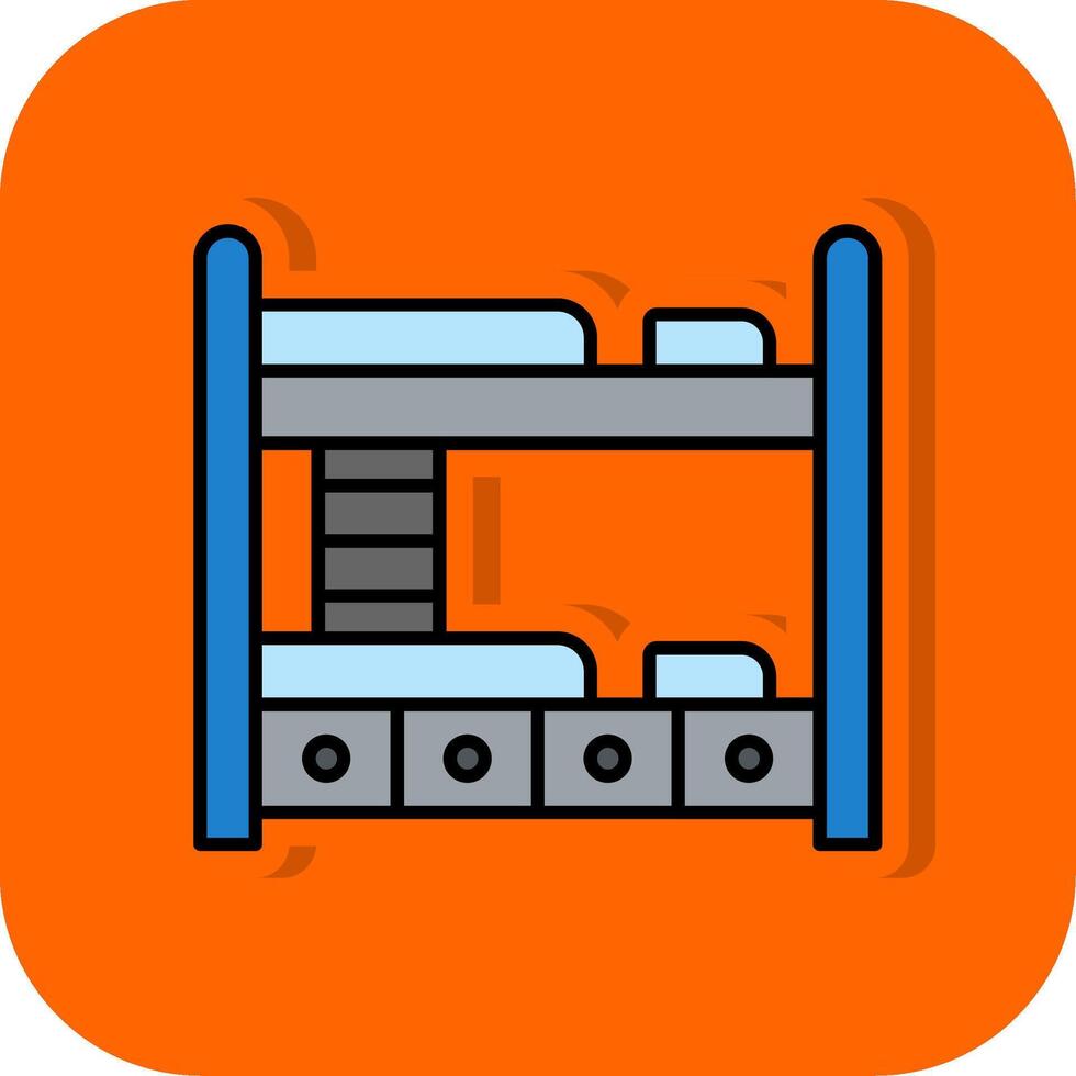 Bunk Bed Filled Orange background Icon vector