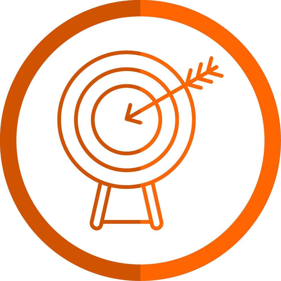 Goal Line Orange Circle Icon vector