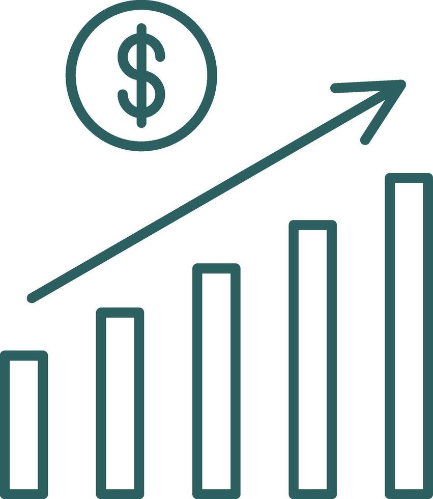 Grow Line Gradient Round Corner Icon vector