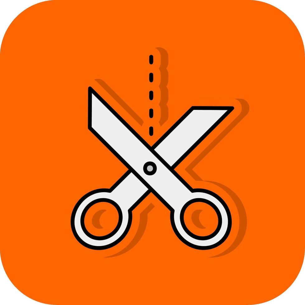 Scissor Filled Orange background Icon vector