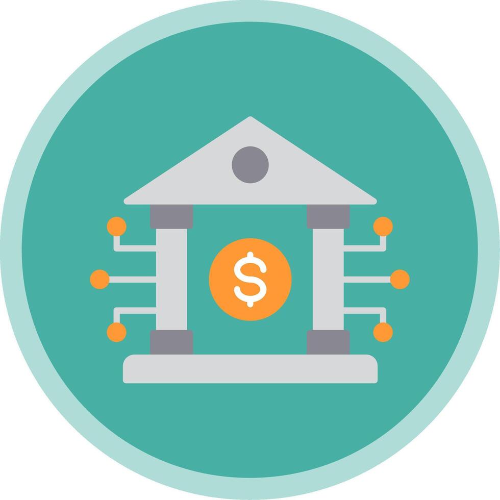 Banking System Flat Multi Circle Icon vector