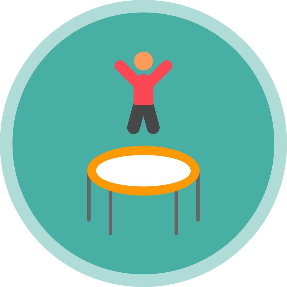 Trampoline Flat Multi Circle Icon vector