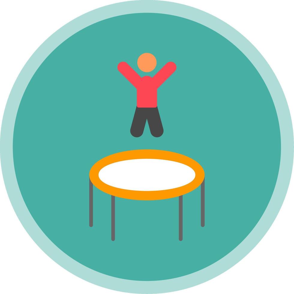 Trampoline Flat Multi Circle Icon vector