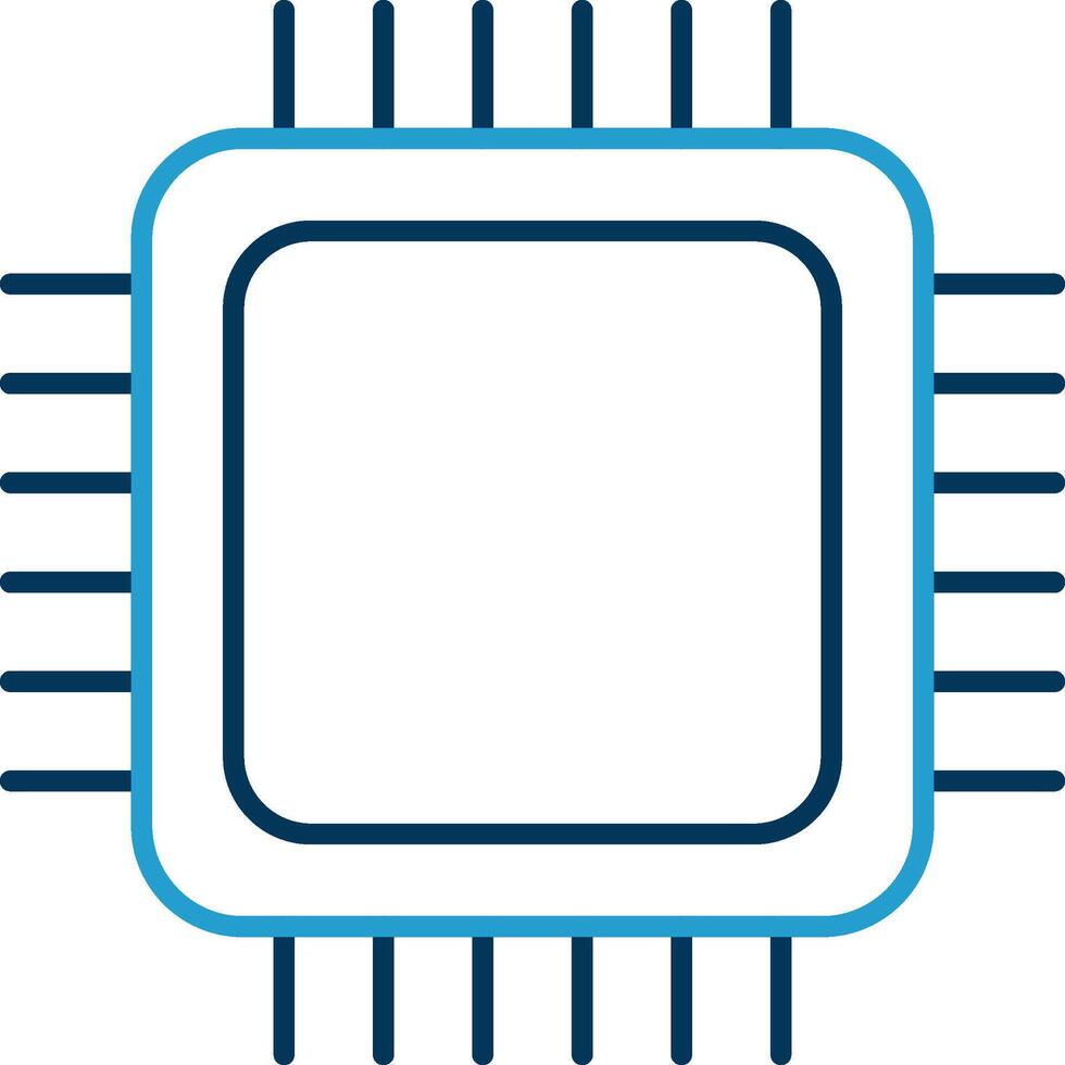 CPU Line Blue Two Color Icon vector