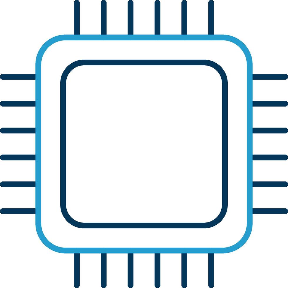 CPU Line Blue Two Color Icon vector