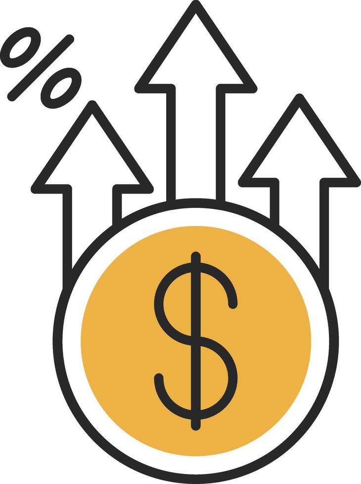 Profit Skined Filled Icon vector
