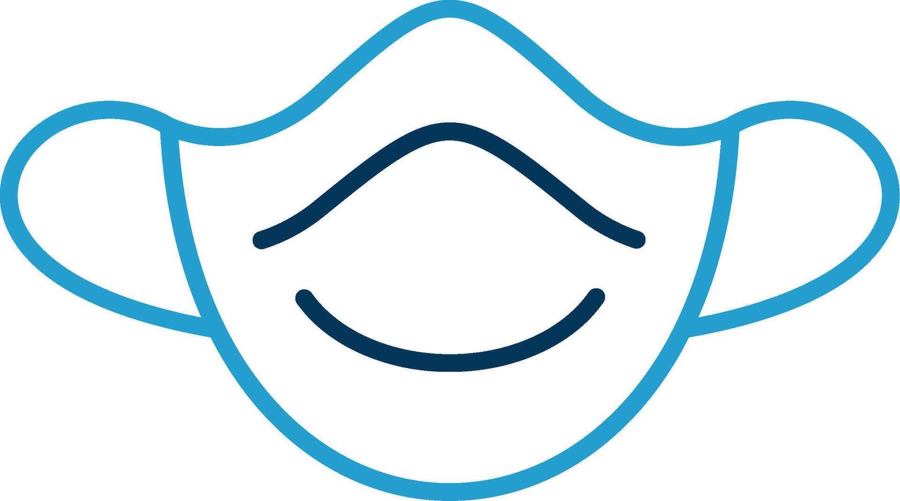 Dust Mask Line Blue Two Color Icon vector
