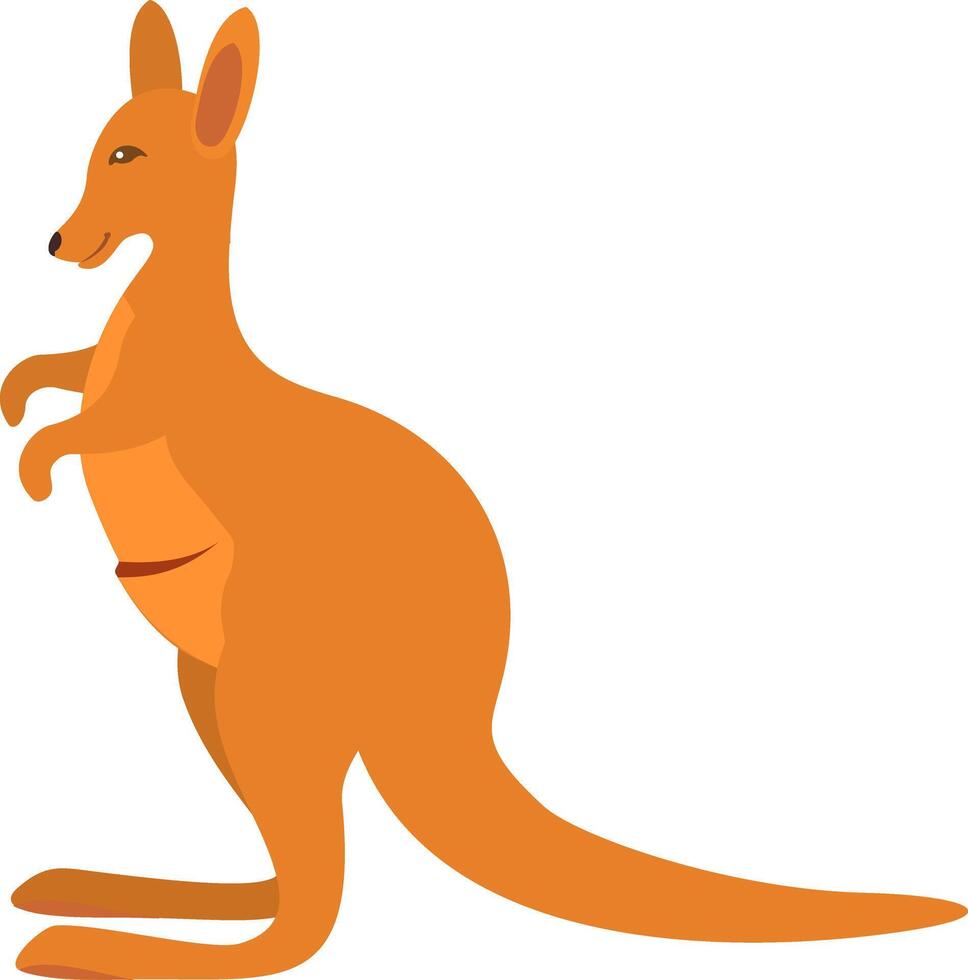 Cute animal kangaroo in flat style. illustration in cartoon style. vector