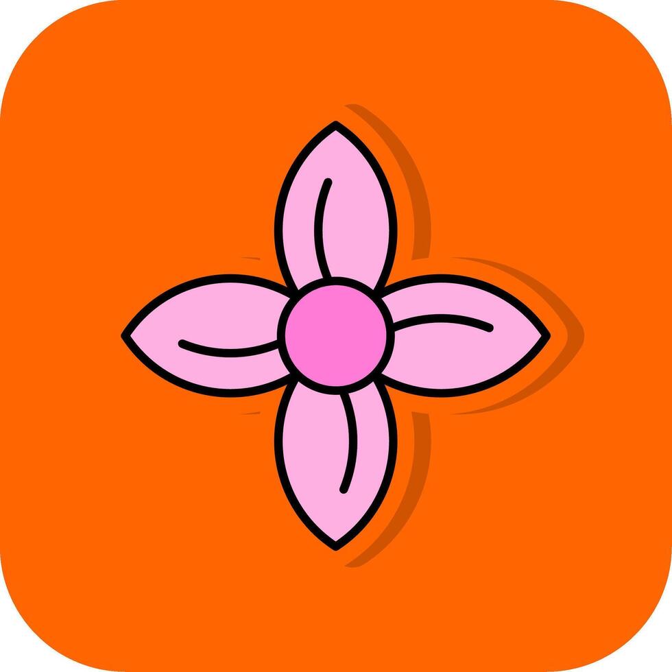 Clematis Filled Orange background Icon vector