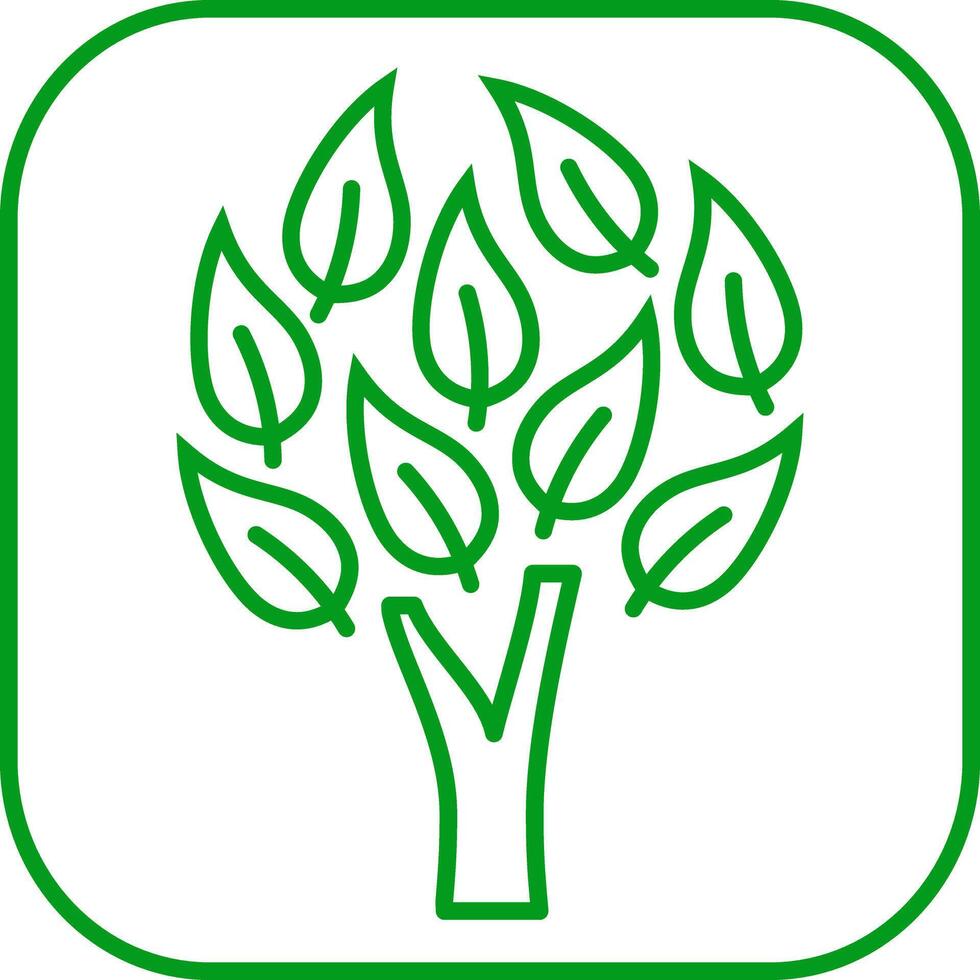 green tree eco logo. Simple tree decor line image. Ecological. Ecology, environmental protection. vector