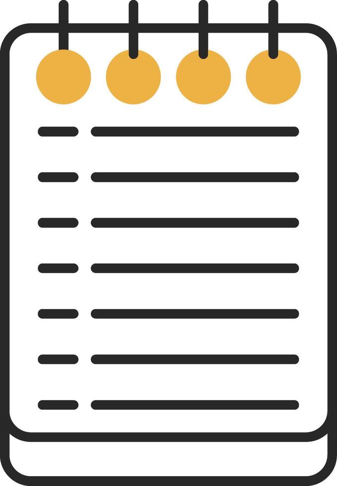 Notes Skined Filled Icon vector