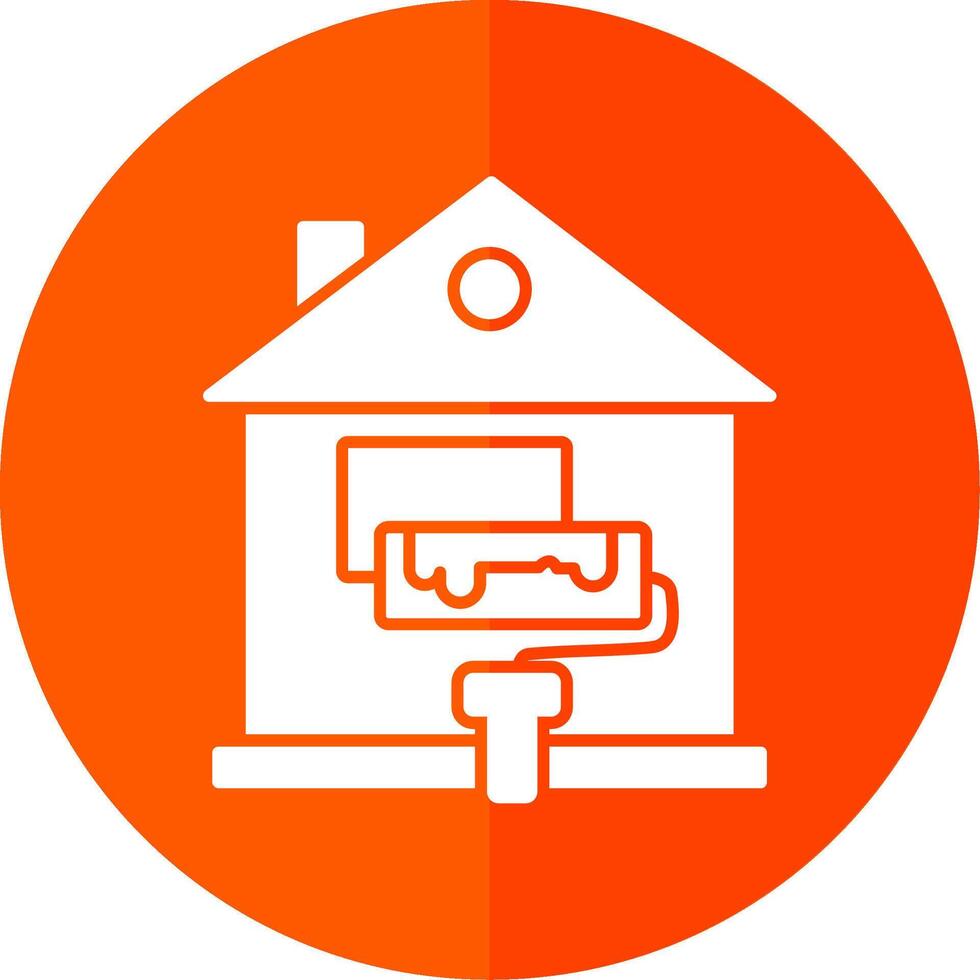 Home Renovation Glyph Red Circle Icon vector