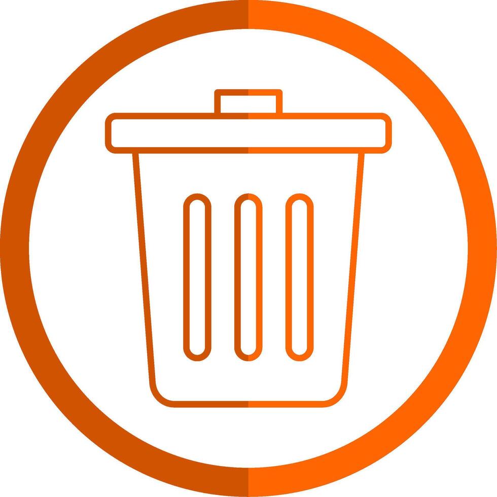 basura línea naranja circulo icono vector