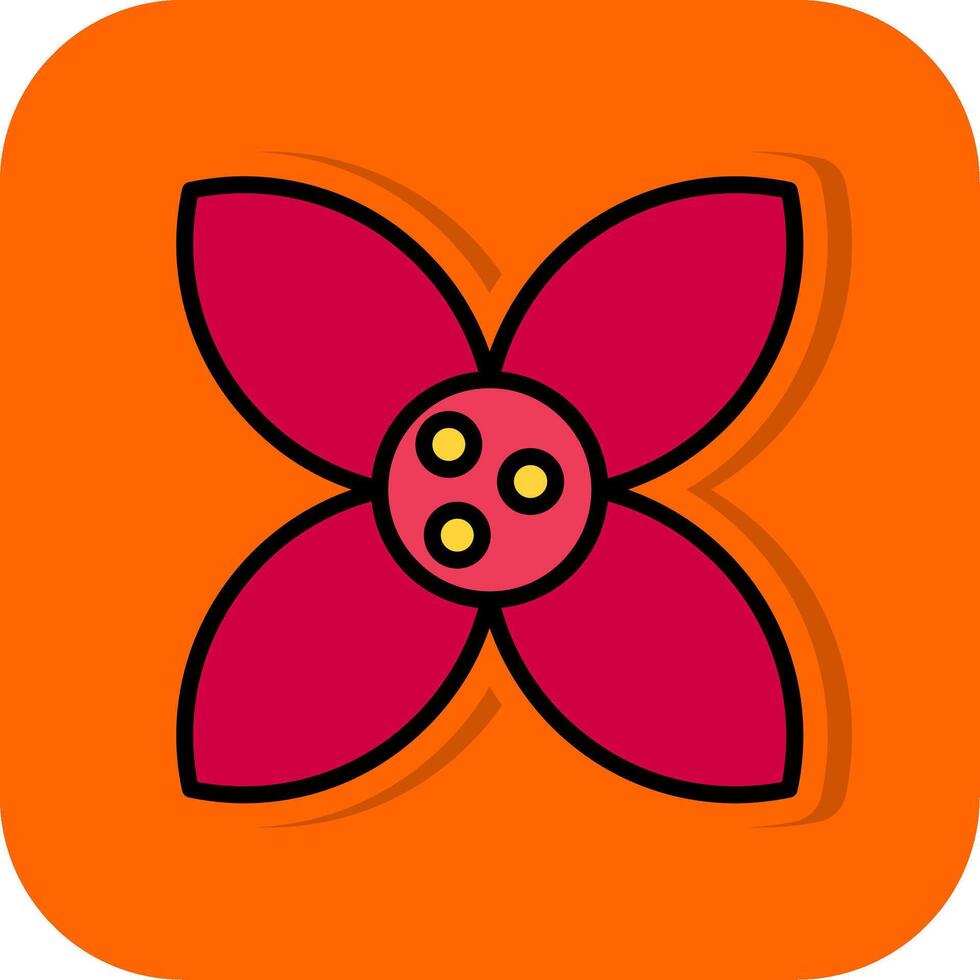 Wallflower Filled Orange background Icon vector