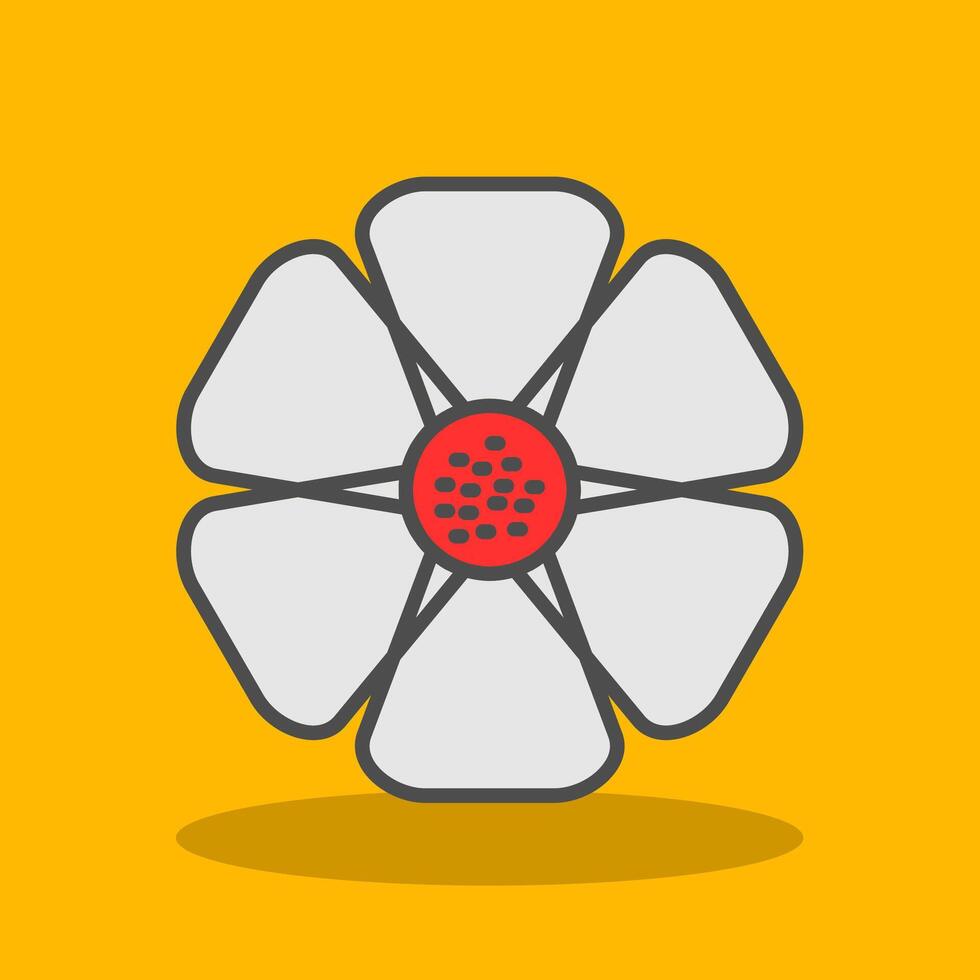 Hibiscus Filled Shadow Icon vector