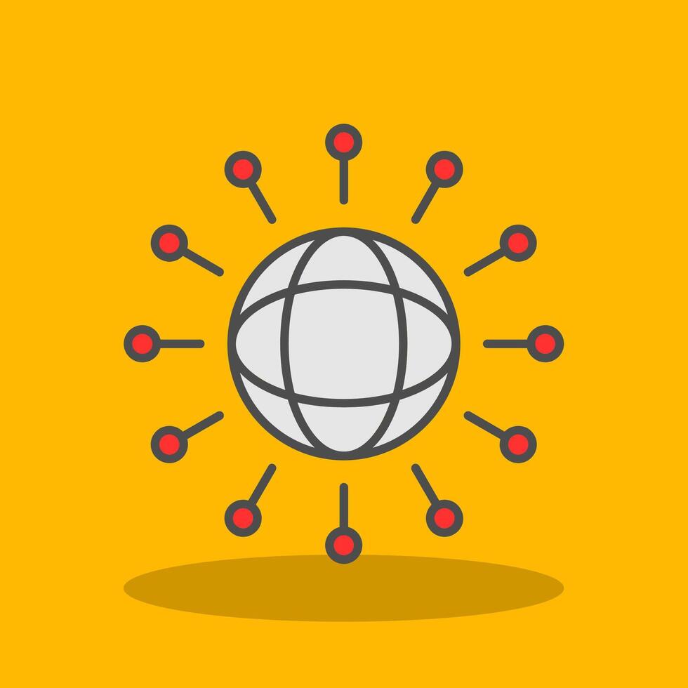 Globalization Filled Shadow Icon vector