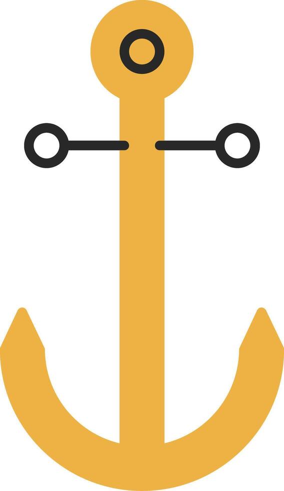 Anchor Skined Filled Icon vector